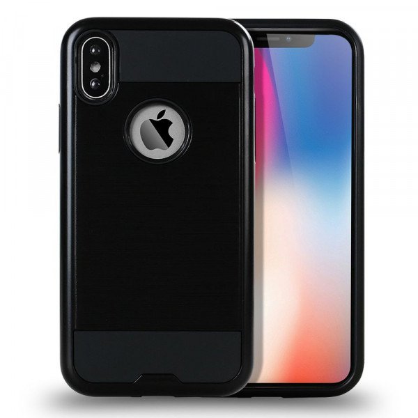 Wholesale iPhone X (Ten) Armor Hybrid Case (Black)